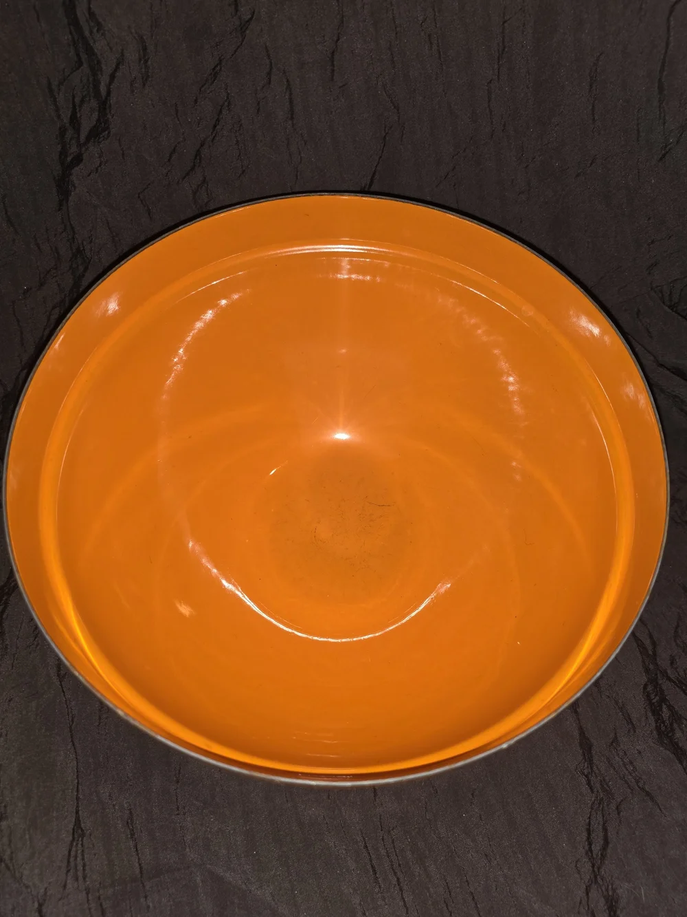 Orange Decorative Mixing Bowl with White Geometric Motif